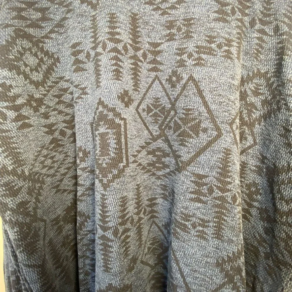 Lucky Brand Aztec thermal waffle Men's Crewneck Sweater in Blue Pattern